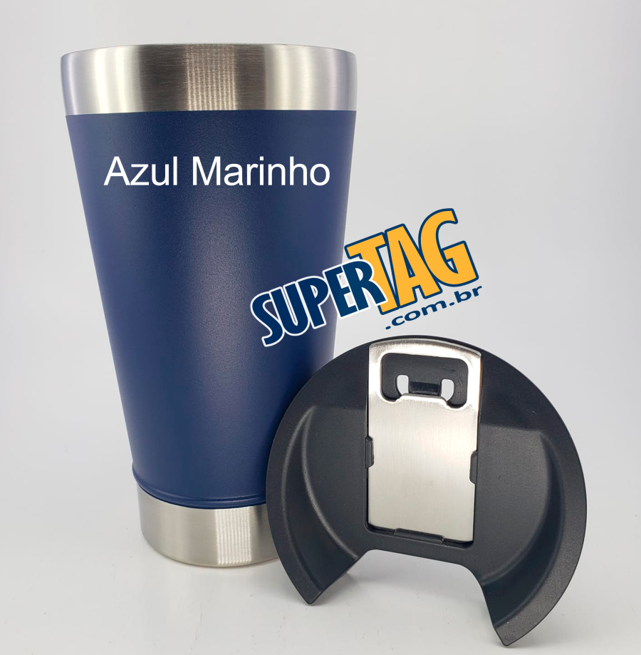 Copo Inox Térmico Azul Com Abridor 500 ml - Ind. BalCa - canecas  personalizadas com qualidade