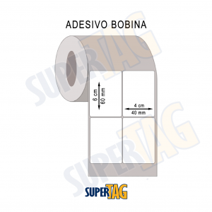 Adesivo Papel em Bobina - 40 x 60 mm Papel Adesivo Couchê  1x0 - Uma Cor   Modelo Anvisa - Vigilância Sanitária
