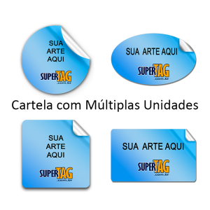 Adesivo Vinil - Cartela com Múltiplas Unidades      