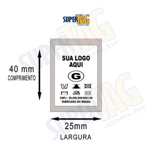 Etiquetas de Composição Têxtil em Nylon Resinado  25 x 40 mm Nylon Resinado 25 x 40 mm    1000 Unidades  ( 1 Milheiro)