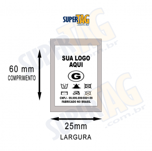 Etiquetas de Composição Têxtil em Nylon Resinado  25 x 60 mm Nylon Resinado 25 x 60 mm    1000 Unidades  ( 1 Milheiro)