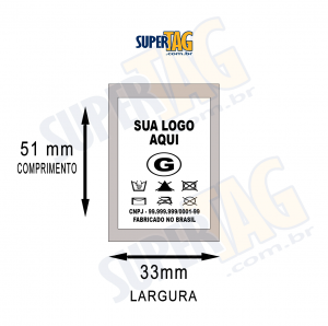 Etiquetas de Composição Têxtil em Nylon Resinado  33 x 51 mm Nylon Resinado 33 x 51 mm    1000 Unidades  ( 1 Milheiro)