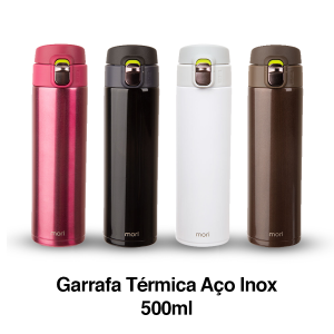 Garrafa Térmica de Inox - Mori Hedeby 500ml Aço Inoxidável ou Inox 500 ml    