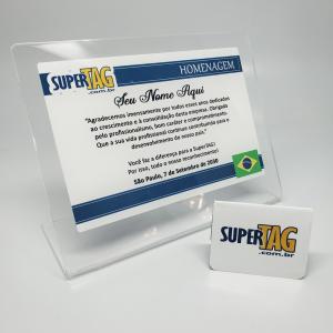 Homenagem em Acrílico Personalizado Acrílico Transparente   Adesivo Plástico Recorte Especial + Base + Impressão 