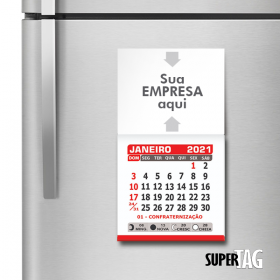 Imã de Geladeira Calendário 2025  9x5 cm   Corte Reto 