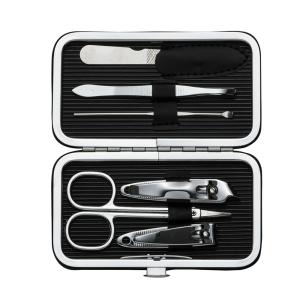 Kit Manicure 6 Peças - Nome personalizado Estojo Rígido de Couro Sintético  + Utensílios de Metal    Gravação em Laser 