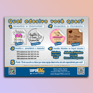 Papel Adesivo - Kit promoção      Escolha a quantidade de acordo com o tamanho do adesivo nas opções abaixo