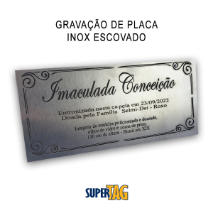 Placa de Cemitério de INOX - Lápides - Túmulos - Jazigo - Sepulturas Inox    Gravação em Laser 