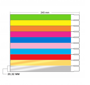 Pulseira de Identificação para festas com impressão colorida Tyvek® 24,5 x 2 cm   Impressão Laser Digital Colorida Material entregue em caretelas
