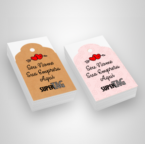 TAG de Papel Retangular Corte Especial - 9 x 5,4 cm  Retrato ou Paisagem    Múltiplos de 10 unidades (melhor rendimento)